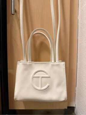 Telfar White Small Logo Tote Shoulder Bag